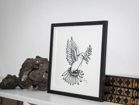 White Dove with Olive branch